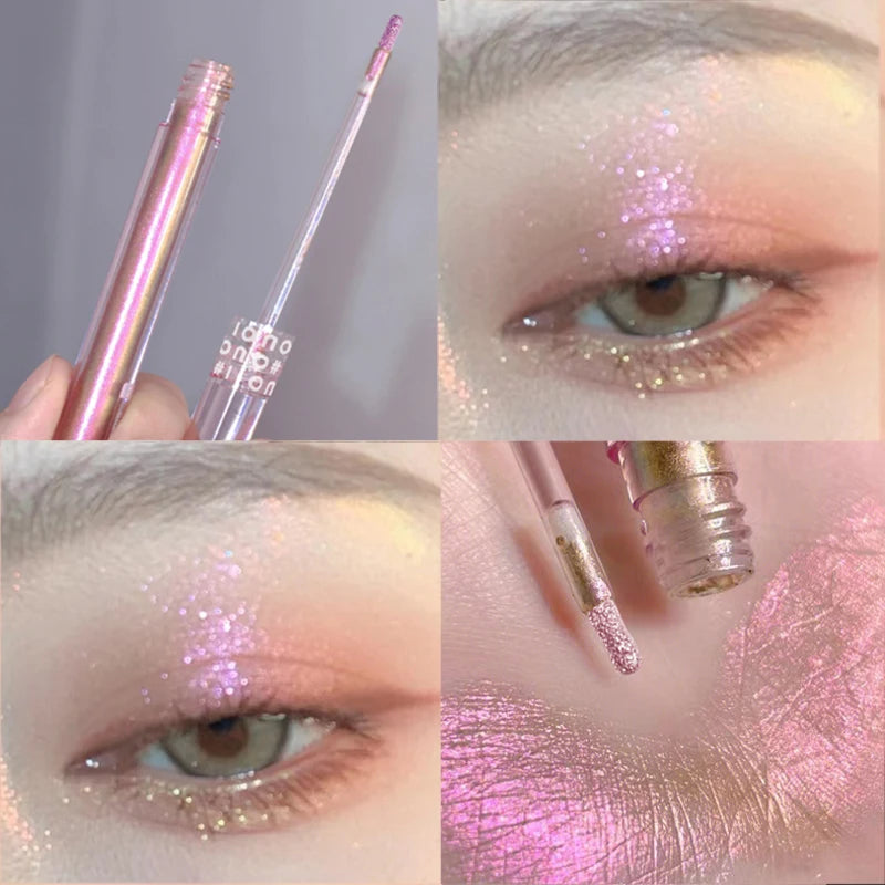 Oklulu Gilding Shimmer Liquid Eyeshadow Brightening Lying Silkworm Highlight Stick Eye Cosmetic Long-lasting Shiny Illuminator Makeup