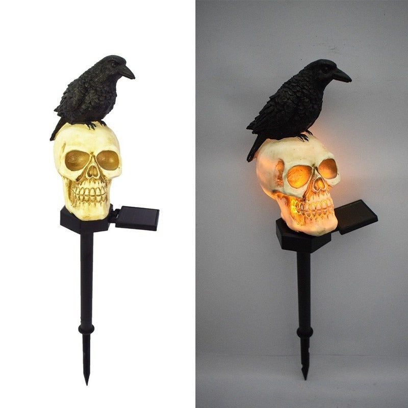 Halloween Skull Ghost Crow Outdoor Lighting Horror Party Courtyard Home Decoration Holiday Lighting Garden Decor Accessories