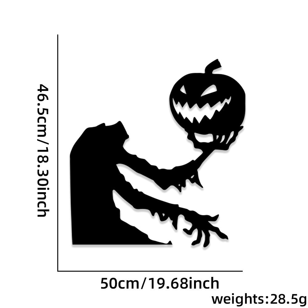 Black Halloween Decoration Skeleton Hand Pumpkin Door Sticker Ghost Party Decoration Trick Or Teat Happy Halloween Day Decor