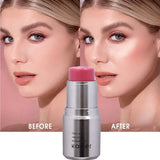 Oklulu Waterproof Brighten Face Highlighter Blush Stick Makeup Glitter Corrector Contour Illuminator Shimmer Rouge Stick Cream Cosmetic