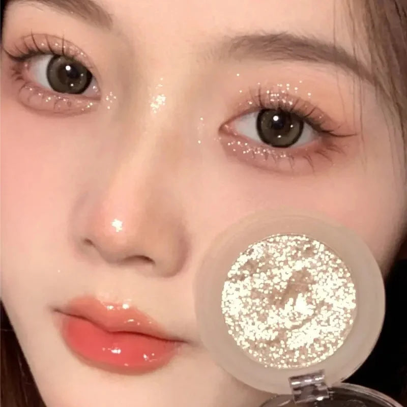 Oklulu Potato Texture Glitter Eyeshadow Palette Pearlescent Diamond Monochrome Highlighter Powder Brighten Shiny Eyes Makeup Cosmetics
