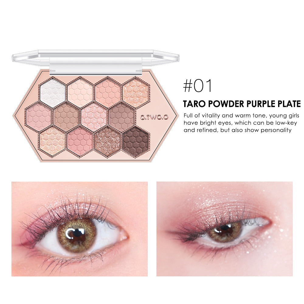 Eyeshadow Palette 12 Colors Shimmer Matte Eye Shadow Long-lasting Waterproof Eye Pigments Shiny Shadows Cosmetics