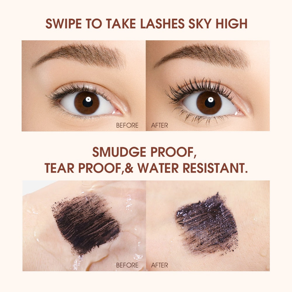 Black Mascara Lengthens Eyelashes Waterproof Long-lasting 4D Silk Fiber Mascara Lash Extension Cosmetics Makeup