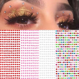 437 Pcs/sheet 3D Diamond Face Jewels Eyeshadow Stickers Self Adhesive Face Body Eyebrow Diamond Nail Stickers Decals Decoration