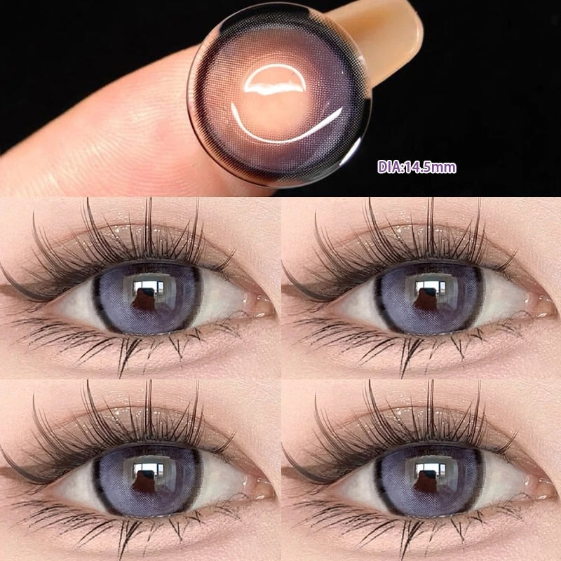 1 Pair Annual Color Contact Lenses for Eyes Purple Lenses Color Cosmetics Beauty Pupil Makeup Yearly Use