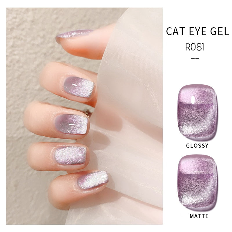 Oklulu 10ml Cat Magnetic Gel Nail Polish Cat Eye Glitter Effect Semi Permanent Soak Off UV Gel Varnish Manicure For Nail Art