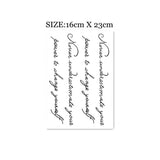 Sexy Alphabet English Long Line Waterproof Fake Tattoo Stickers For Women Back Water Transfer Temporary Tattos Party Decal