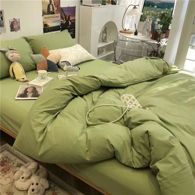 Olive Dark Green Bedding Set Fashion Solid Color Single Double Size Bed Linen Duvet Cover Pillowcase No Fillings Home Textile
