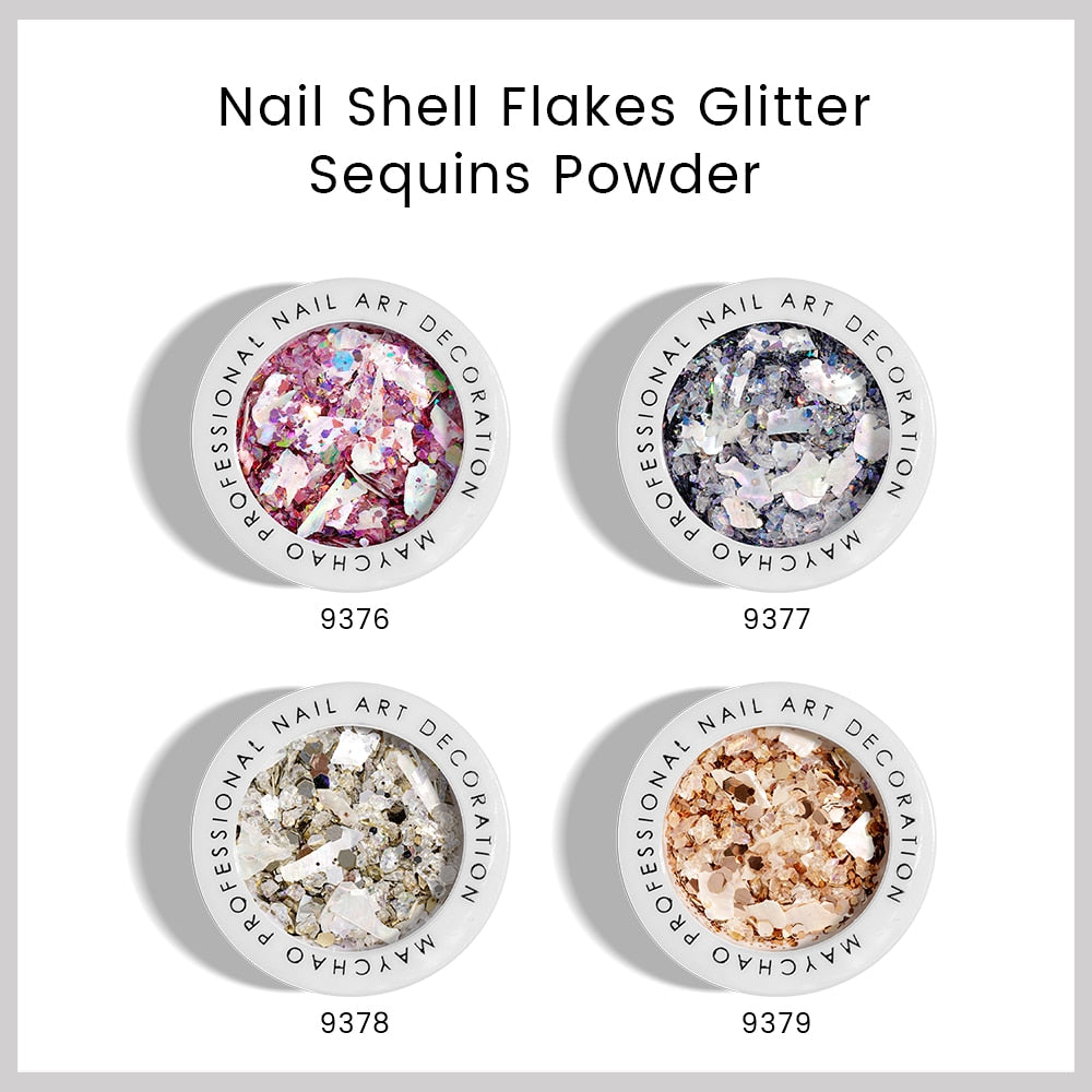 1Box Mix Hexagon Paillette Sequins Glitter Abalone Shell Flakes DIY Powder Sparkly Nail Art Sequins Manicure Decoration