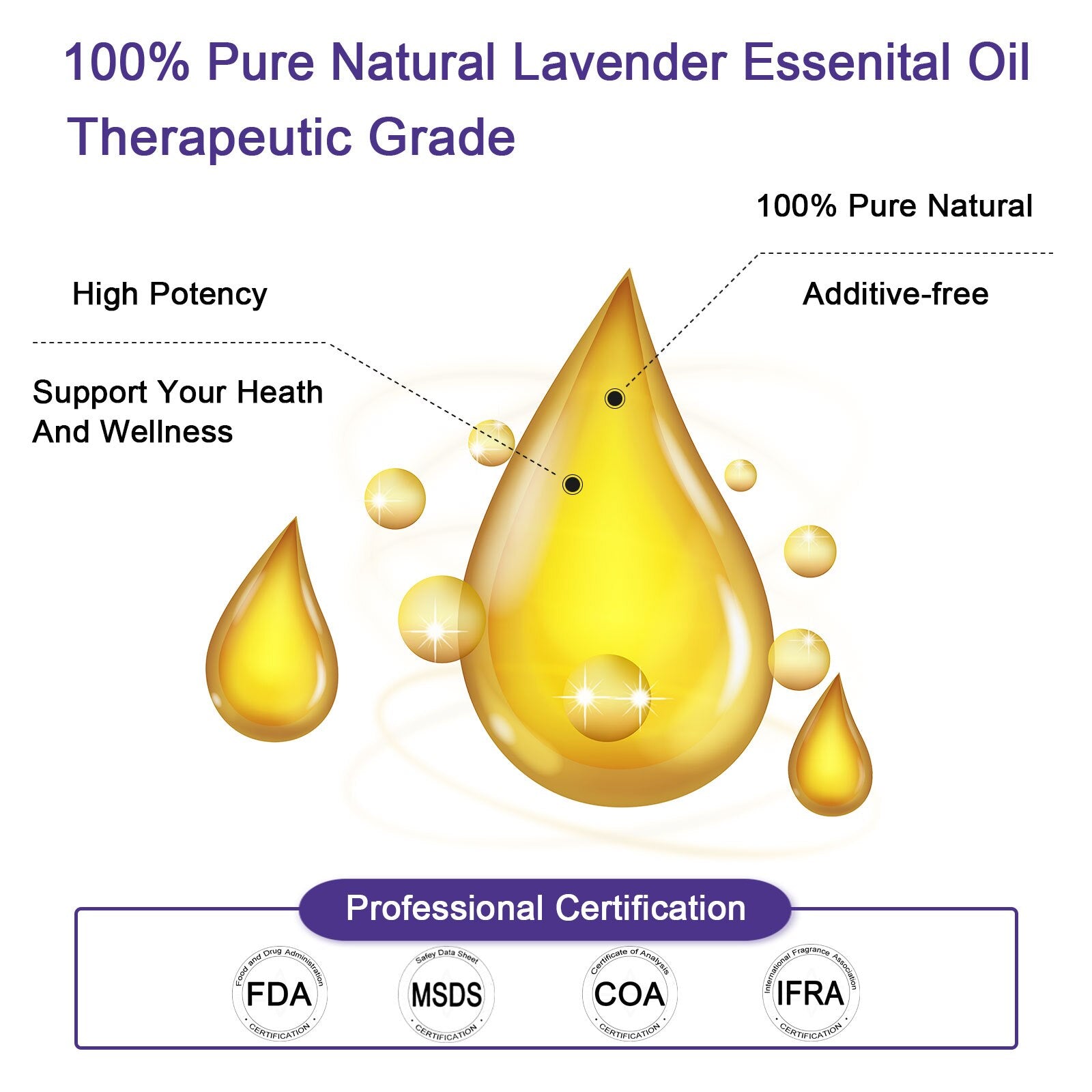 Therapeutic Grade Pure Natural Lavender Essential Oil Aromatherapy Rose Jasmine Neroli Marjoram Vanilla Ylang Ylang Bergamot Oil