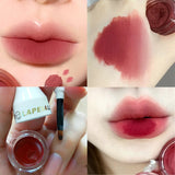 Mousse Canned Lip Mud 3 Colors Waterproof Non-stick Cup Velvet Matte Solid Lipstick with Brush Long Lasting Lips Makeup Cosmetic