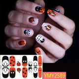 Halloween Series Nail Art Stickers Festival Pumpkin Ghost Castle Nail Wraps Waterproof Full Cover Strips DIY Manicure Decoration