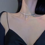 Trendy  Custom  Snake Bone Chain Necklace Women Temperament Clavicle Chain Choker Simple Jewelry