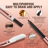 12pcs Eyebrow Pencil 3 in 1 Fine Precise Brow Definer Waterproof Natural 4 Colors Brown Brow Pen with Eyebrow Trimmer