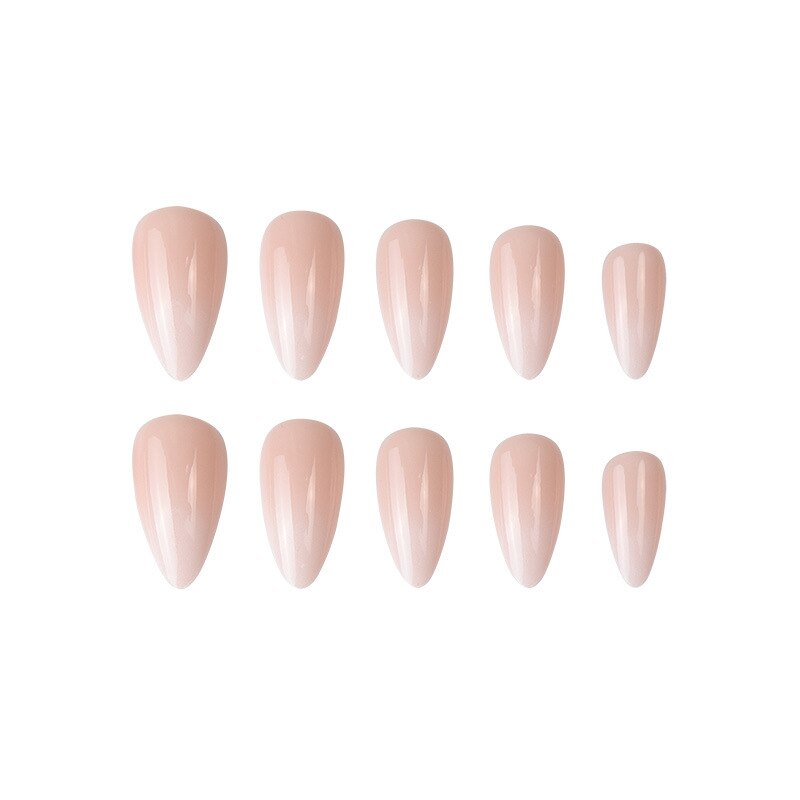 24Pcs/Set Almond Gradient Press On Nail Art Wearable Fake Nails Pointed Simple Ballet Coffin Reusable False Nails Tips Finished