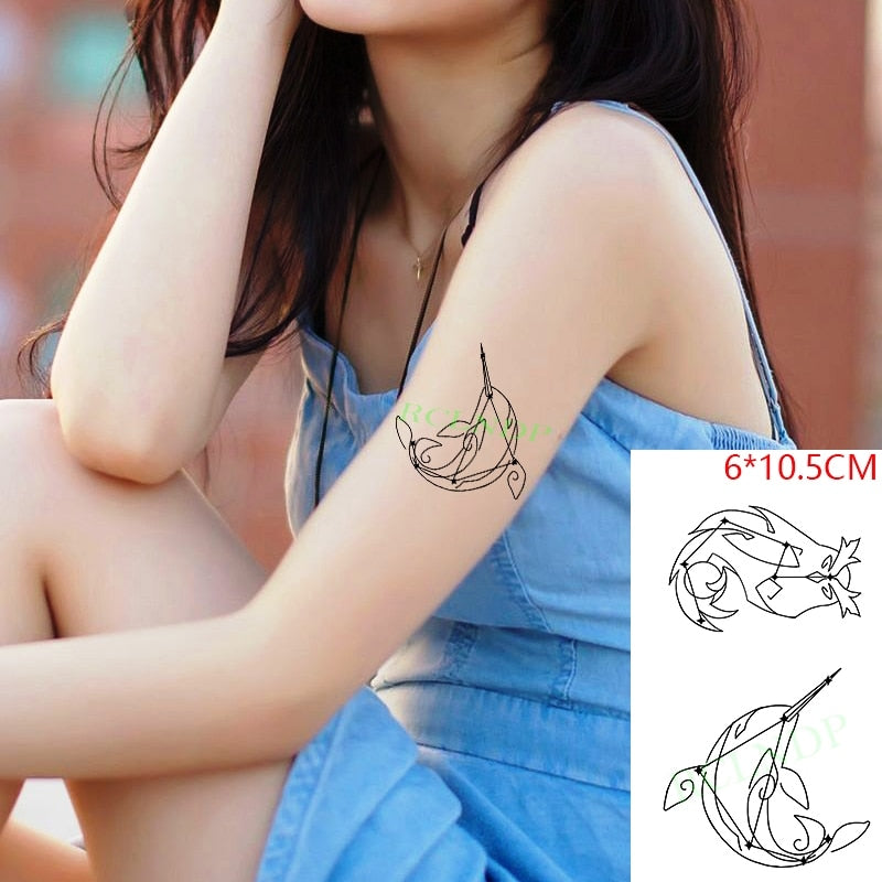 Waterproof Temporary Tattoo Sticker heartbeat wave French "it is the life" English letter women's tatto flash tatoo fake tattoos