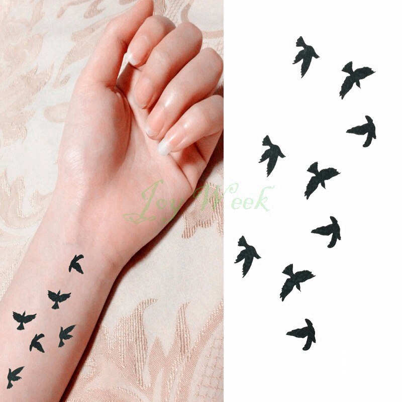 Waterproof Temporary Tattoo Sticker Feather fly bird Flash Tatoo Fake Tatto arm leg Wrist Foot hand shoulder For Girl Men Women