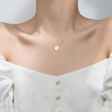 Trendy Simple Good luck Square Square 16K Choker Necklaces Fine Jewelry For Gril Gift Jewelry NK146