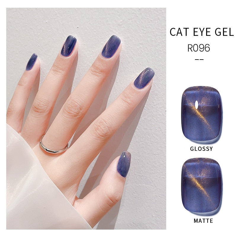 Oklulu 10ml Cat Magnetic Gel Nail Polish Cat Eye Glitter Effect Semi Permanent Soak Off UV Gel Varnish Manicure For Nail Art