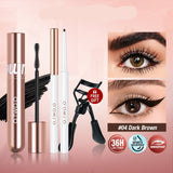 3PCs Makeup Set Mascara 4D Silk Fiber Eyeliner Gel Pencil Eye Liner Pen Long-Lasting with Eyelash Curler Gift Makeup