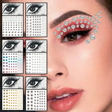 Face Gems Temporary Tattoos Eye Eyeshadow Diamonds Pearl Jewels Makeup Sticker Glitter Dots Jewelry Nail Art Halloween Festival