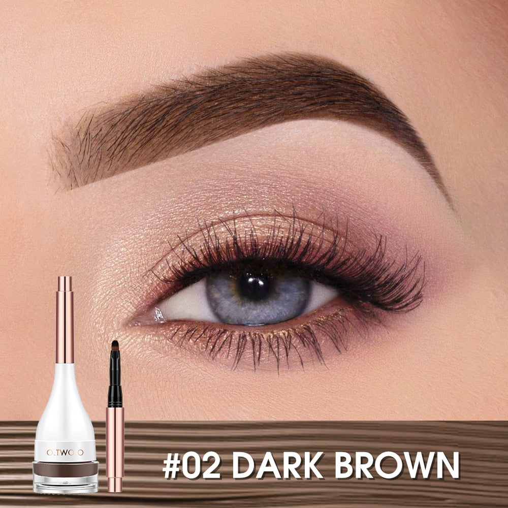Eyebrow Pomade Brow Mascara Natural Waterproof Long Lasting Creamy Texture 4 Colors Tinted Sculpted Brow Gel with Brush