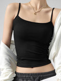 Solid Color Crewneck Versatile Cami Top