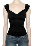 V-Neck Short Sleeve Backless Top