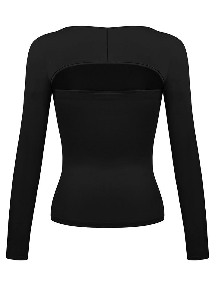 Bandeau Top Tight Smock Two Piece Long Sleeve Tee