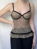 Leopard Print Lace Patchwork Cami Top