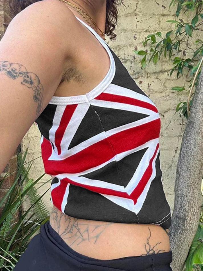 Vintage Flag Print Cami Top