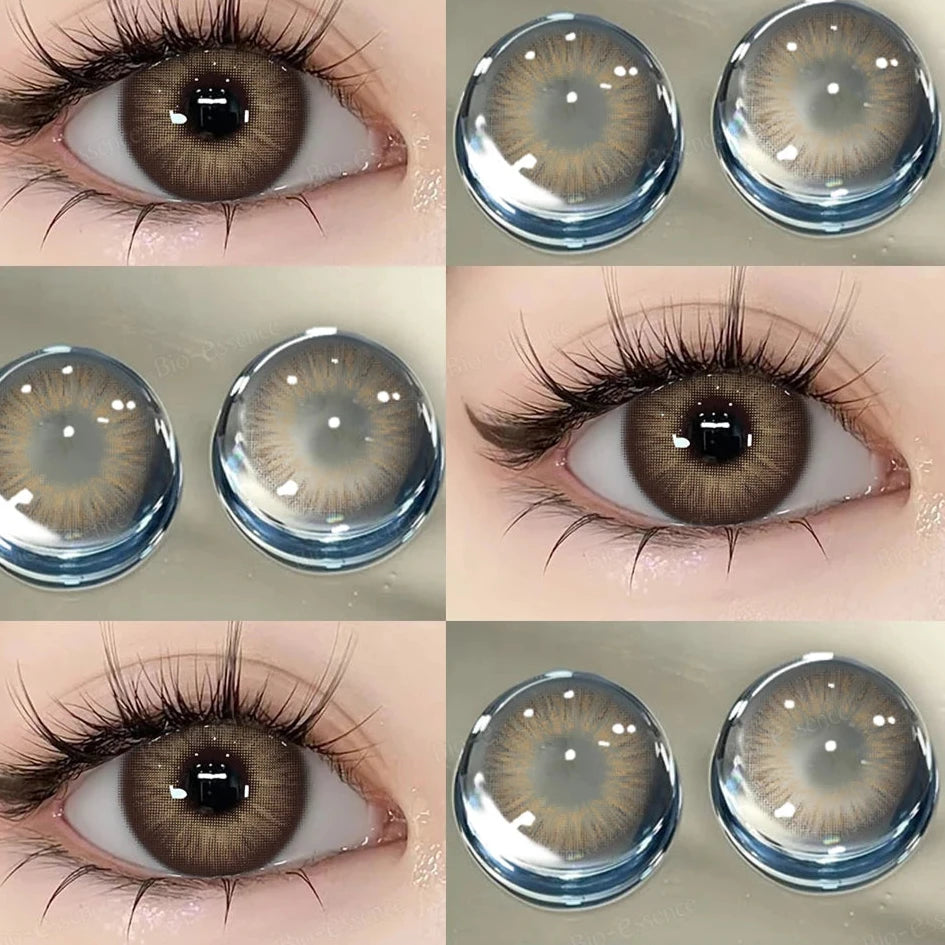 OKLULU  1 Pair Korean Lenses Colored Contact Lenses With Degree Myopia Lenses Brown Contact Lenses Big Eye Lenses Natural