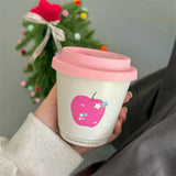 OKLULU  -  Cute Korean Coffee Cups 220ml Kawaii Creative Ceramic Mug Tea Espresso Aesthetic Breakfast Cup Christmas Mug Gift For Women Girl