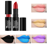 OKLULU  -  1Pcs Long Lasting Pigment Nude Purple Black Blue Red Green Lipstick Waterproof Velvet Matte Luxury Lips Makeup Cosmetics