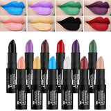 OKLULU  -  1Pcs Long Lasting Pigment Nude Purple Black Blue Red Green Lipstick Waterproof Velvet Matte Luxury Lips Makeup Cosmetics