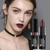 OKLULU  -  1Pcs Long Lasting Pigment Nude Purple Black Blue Red Green Lipstick Waterproof Velvet Matte Luxury Lips Makeup Cosmetics