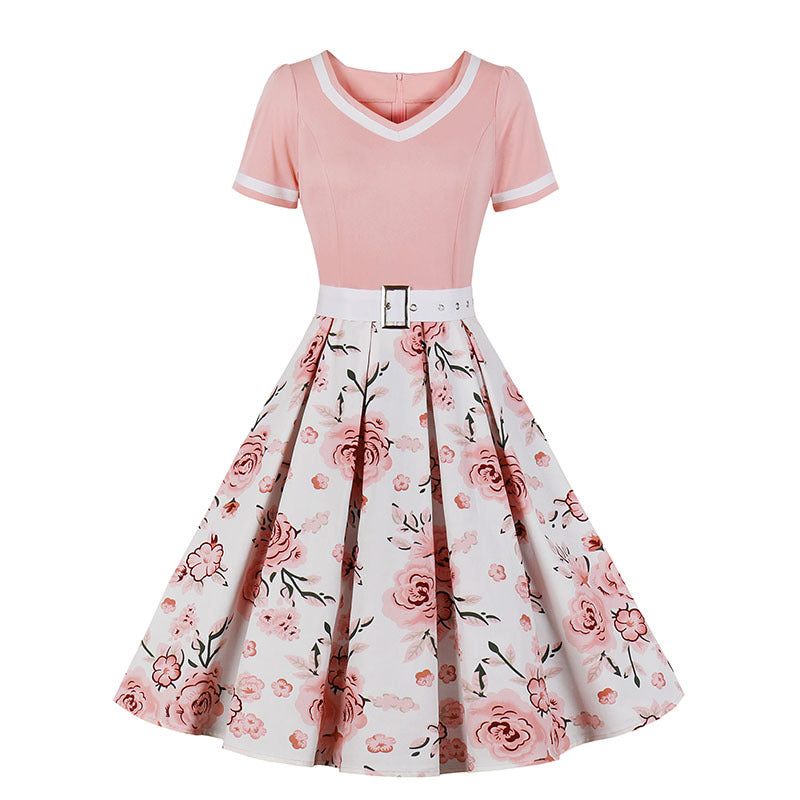 pop culture dress to impress Vintage Printed Dress Pettiskirt  