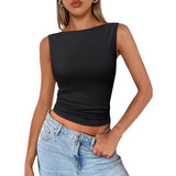 dti outfits Women's Pullover Sleeveless Hot Girl Outer Wear Square Collar Vest Women's Inner Wear Dopamine Top