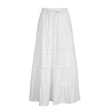 concert outfit INS Fashion Trendy Cotton Split Pure White Dress 2024 New Simple Casual All-Match Skirt for Women