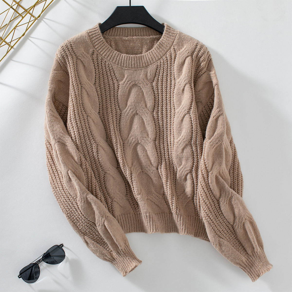 outfit inspo fall Mao Mao Yu Solid Color Twist Pullover Women's Sweater Autumn and Winter New Retro Loose Sweater Women's Clothing