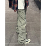 masc outfits American High Street Vibe Pants Men's Spring and Autumn New Retro Straight Overalls Cleanfit Curved Pants