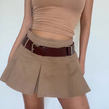 concert outfit dress to impress Summer 2024 Retro Hot Girl Skirt Slim Fit Slimming Small Pleated Skirt Anti-Exposure Skirt with Belt