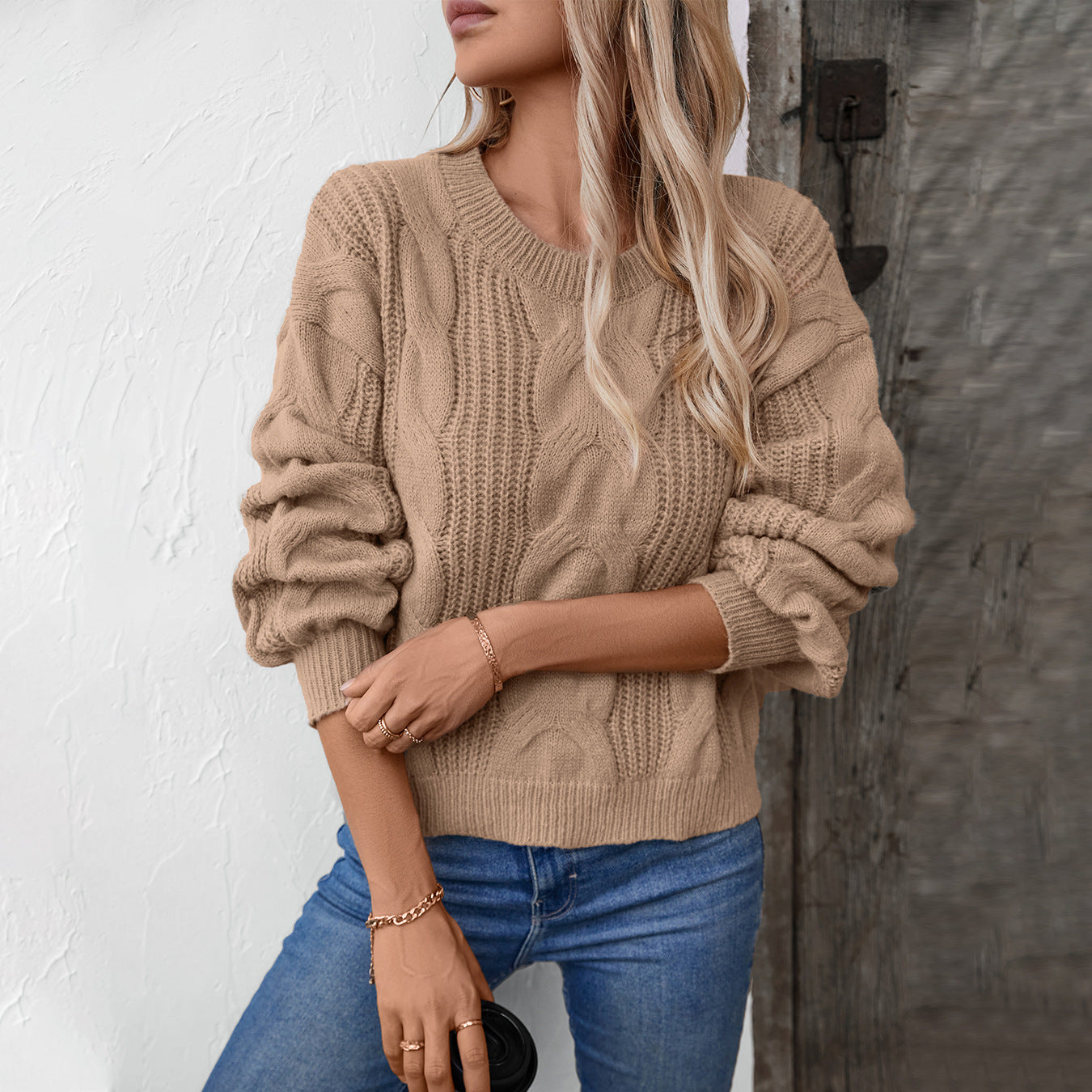 outfit inspo fall Mao Mao Yu Solid Color Twist Pullover Women's Sweater Autumn and Winter New Retro Loose Sweater Women's Clothing