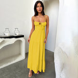 summer outfits inspo  Summer New Lace-up Waist Dress Style Strap Backless a Swing Holiday Dress Women's Clothing