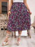 teacher outfits 2024 Spring and Summer Women's Clothing New Fashion Printed Floral High Waist plus Size Dress Women