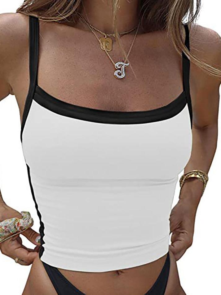 Contrast Trim Vintage Crop Cami Top