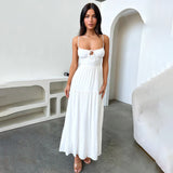 summer outfits inspo  Summer New Lace-up Waist Dress Style Strap Backless a Swing Holiday Dress Women's Clothing