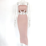 dress to impress outfits 2024 New Women's Sexy Chest-Wrapped Navel Two-Piece Street Tight Skirt Suit Summer