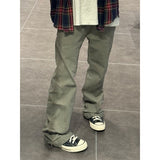 masc outfits American High Street Vibe Pants Men's Spring and Autumn New Retro Straight Overalls Cleanfit Curved Pants