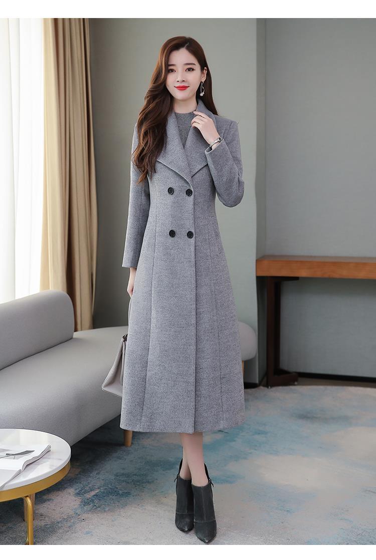 outfit inspo [Thickened with Lining] Autumn and Winter New Woolen Overcoat for Women over the Knee Thickened plus Size Lapel Super Long